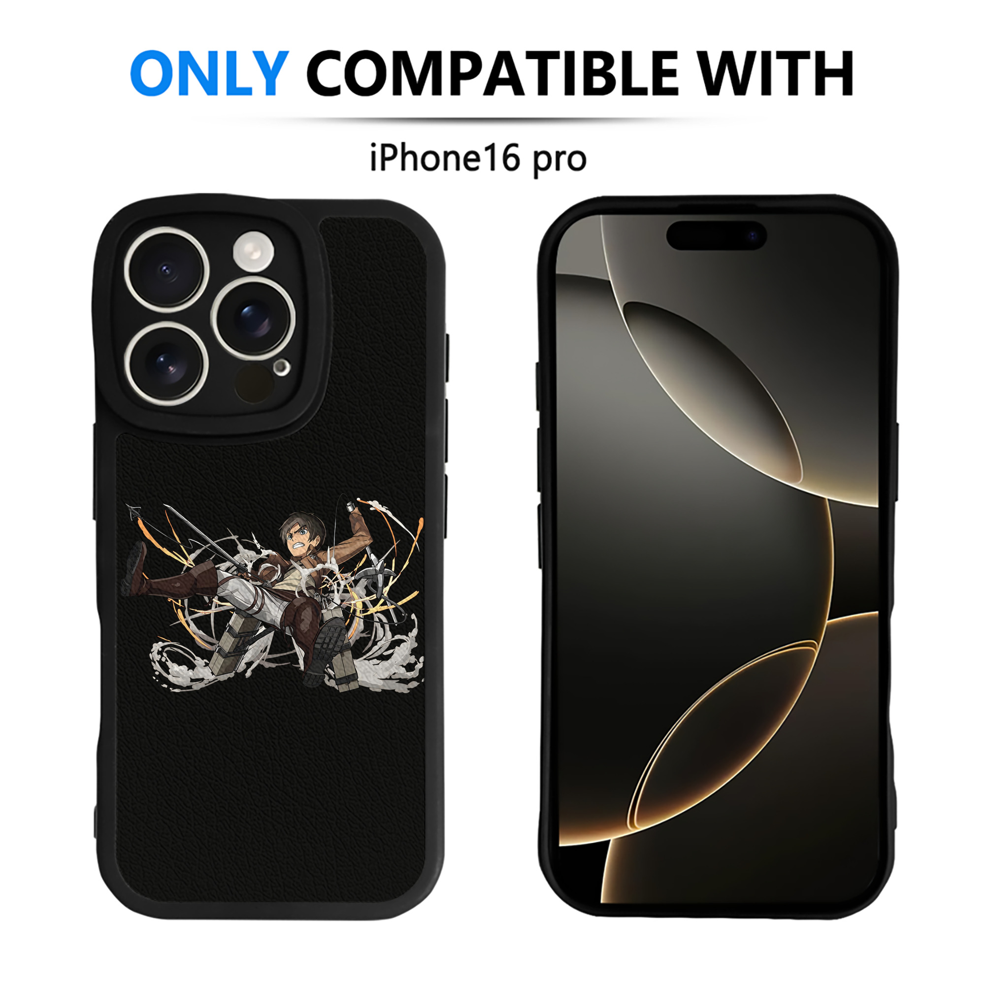 （画像用） 進撃の巨人 エレン･イェーガー Attack on Titan Eren Jäger 【iPhone 16シリーズ対応】シリコンスマホケース（レザー調） 材質：シリコン
